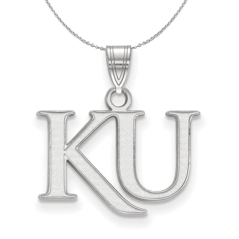 Sterling Silver U. Of Kansas Small 'Ku' Necklace - 24 Inch